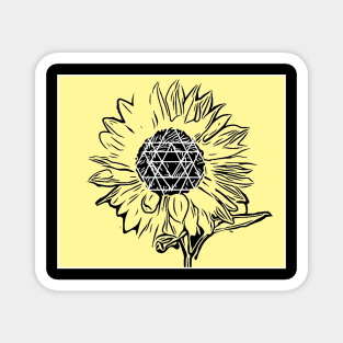 Sunflower Geometric Magnet