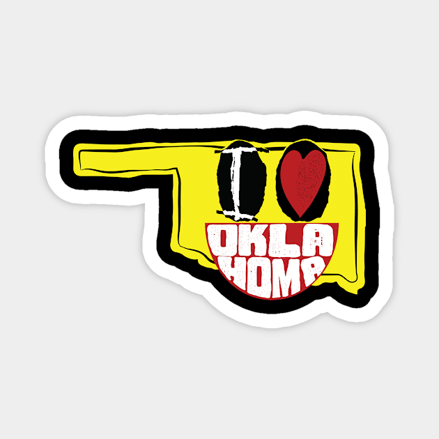 I Love Oklahoma Smiling Happy Face Magnet by pelagio