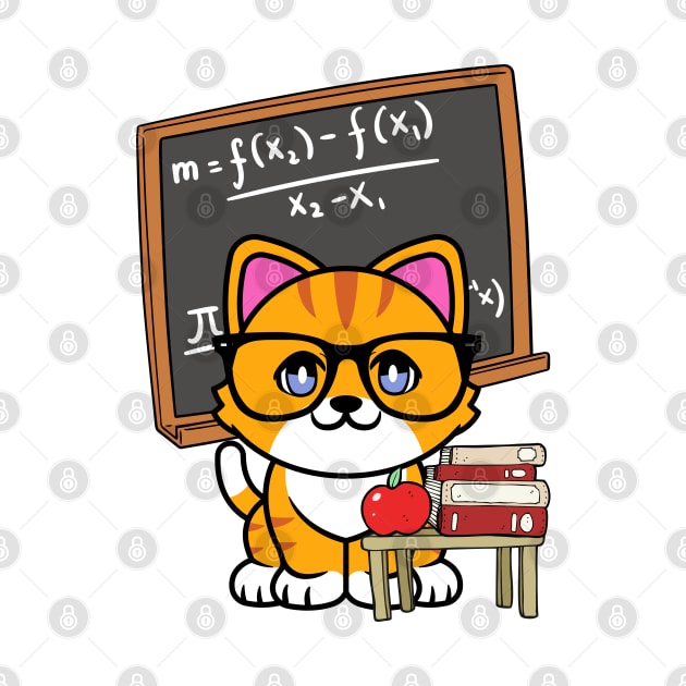 Funny Orange Cat is teaching by Pet Station