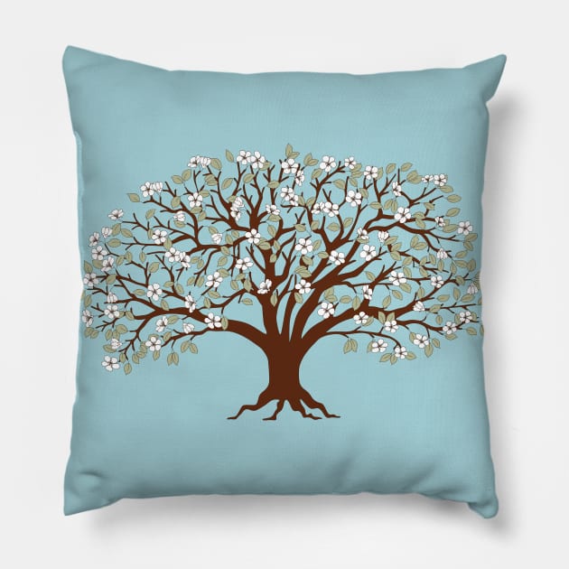 apple tree with white blossom Pillow by Alina