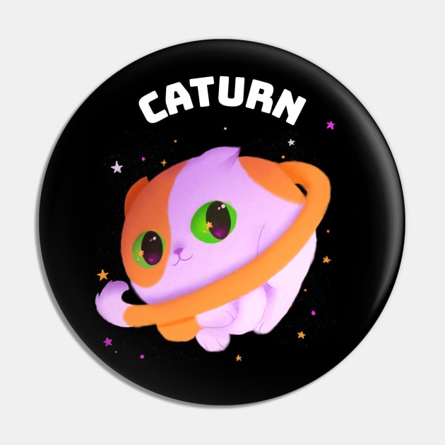 Caturn Pin by Purrestrialco