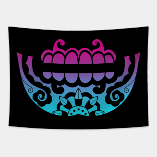 Sugar Skull Teeth Vaporwave Tapestry