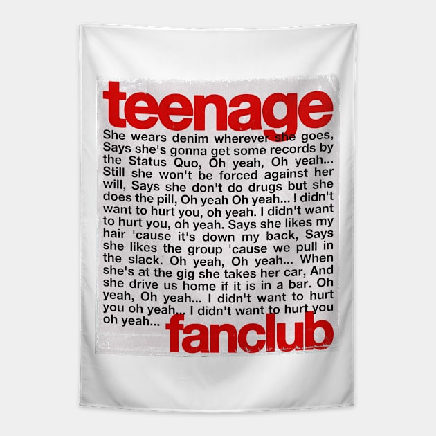 Teenage fanclub - the concept typographic Tapestry by Aprilskies