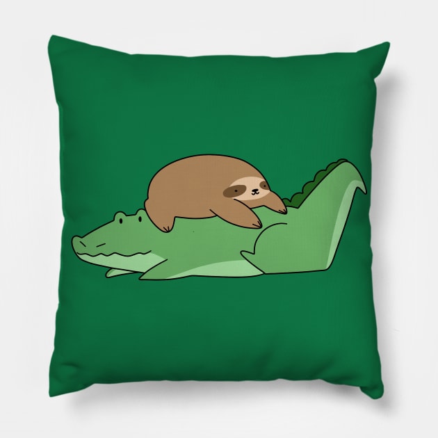 Sloth and Alligator Pillow by saradaboru
