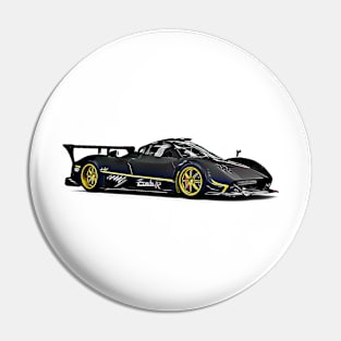 Pagani Zonda R Supercar Racing Cartoon Black Pin