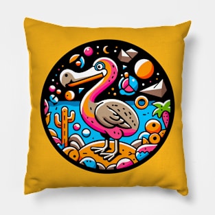 Dodo in Memphis Style Pillow