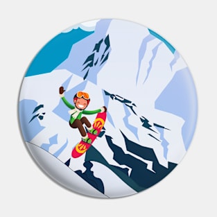 Winter snowboarder Boy Pin