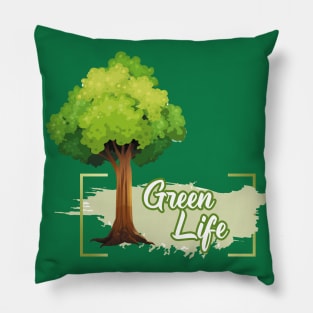 Green Life protecting Trees Pillow