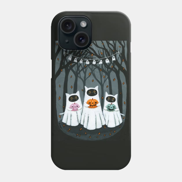 Jack o Lantern Contest Kitties Phone Case by KilkennyCat Art