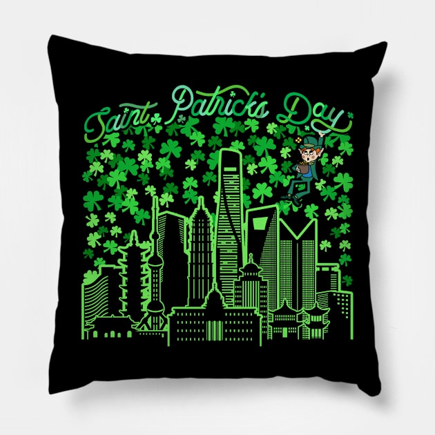 Saint Patrick's Day Shanghai China Pillow by travel2xplanet