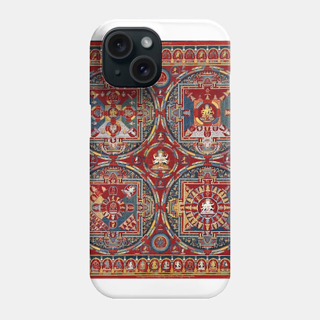 Tibetan Four Mandalas of the Vajravali Series Phone Case by pdpress