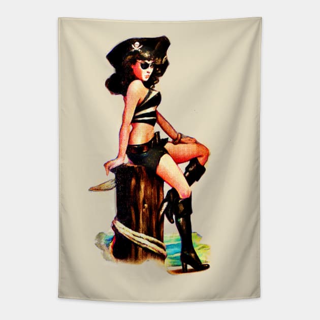 Pirate Girl Tapestry by djmrice