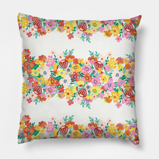 Blooming Stripes Pillow by Sandra Hutter Designs