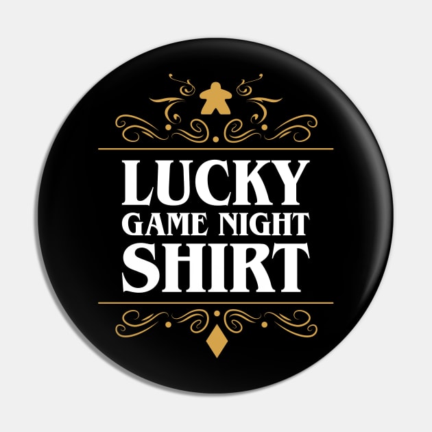 Lucky Board Games Game Night Meeple Pin by pixeptional