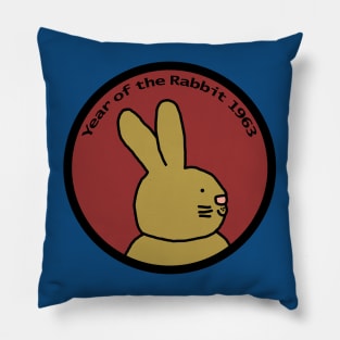 Year of the Rabbit 1963 Cute Pillow