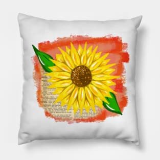 Bookish Fall Sunflower Pillow