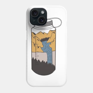 Water Bottle Mountain Scene Phone Case