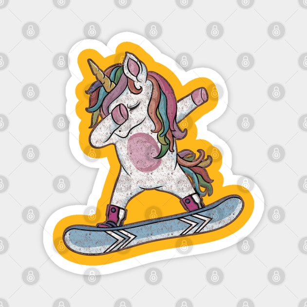 Unicorn Snowboarding Magnet by ClorindaDeRose