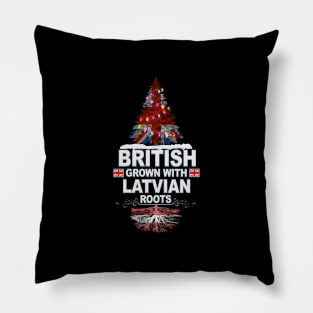 British Grown With Latvian Roots - Gift for Latvian With Roots From Latvia Pillow