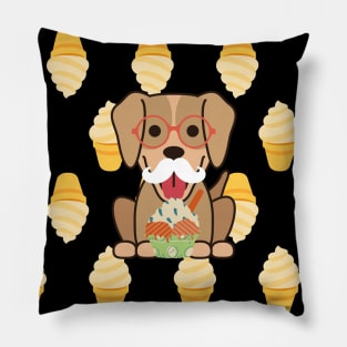 Mr.Doggy the ice cream lover Pillow