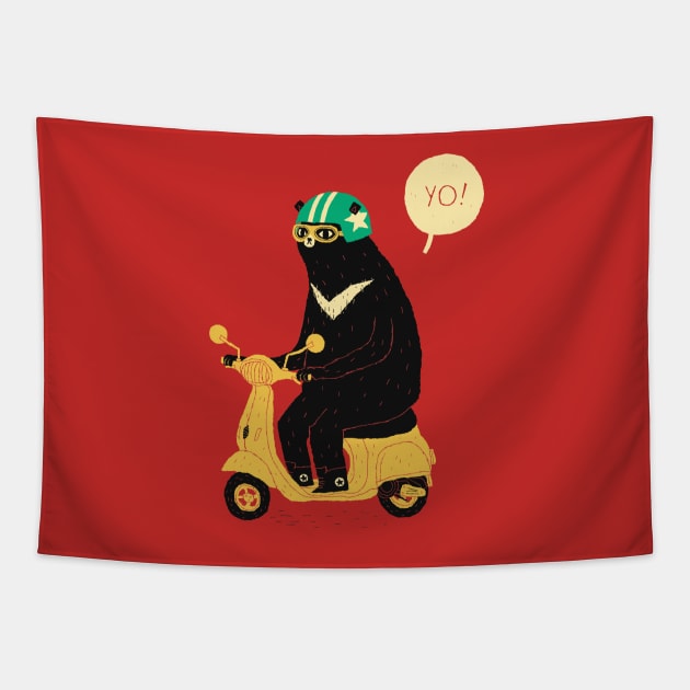 scooter bear(red) Tapestry by Louisros