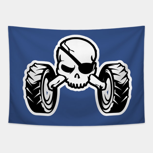 skull ATV Tapestry by yinon-h