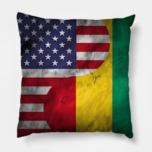 USA and Guinea Dual Flag Yin Yang Combination Pillow