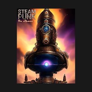 Steampunk In Space. A Closeup View Of A Steampunk Spaceship Landing Module. Neon Colors T-Shirt