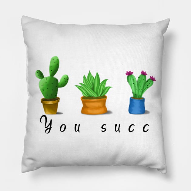 Bitter Succulents Pillow by AubreyI3ird