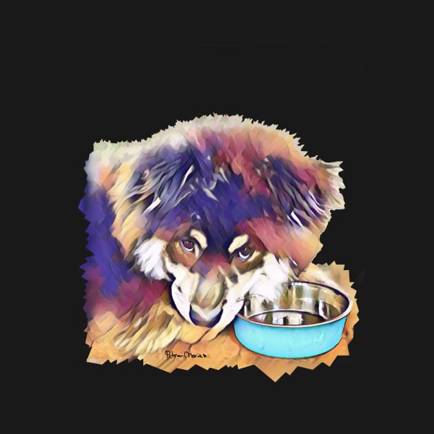 Puppy with an Empty Bowl by petrasart