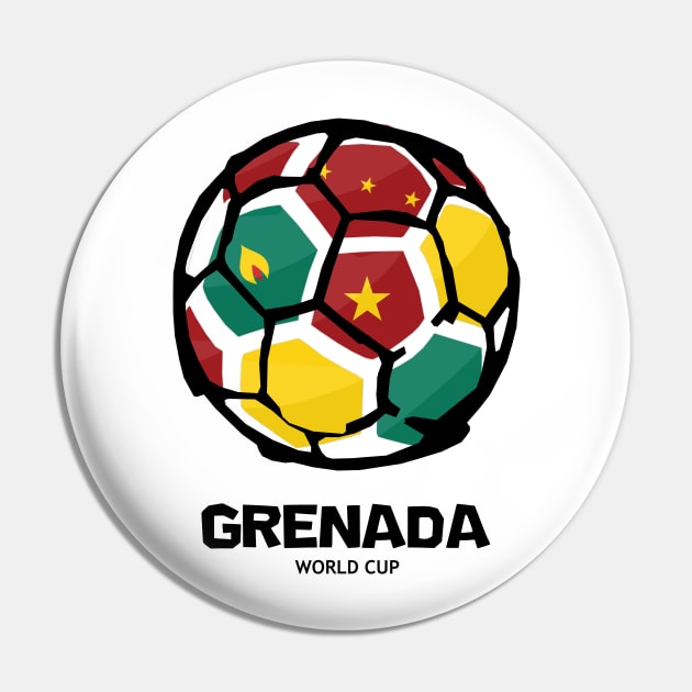 Grenada Football Country Flag Pin by KewaleeTee