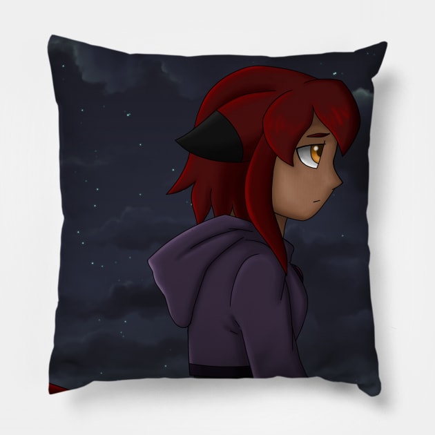 Rubi Melancholy Pillow by Firestorm Fox