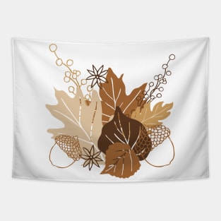 Soft Autumn Leaves & Anise | White Tapestry