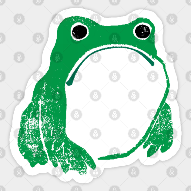 Frowny Frog - Frog - Sticker | TeePublic