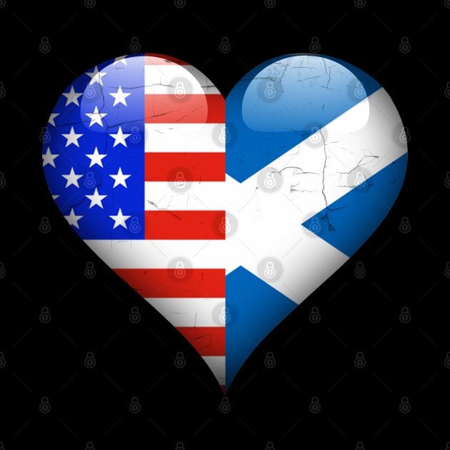 Half American Half Scottish - Gift for Scottish From Scotland by Country Flags