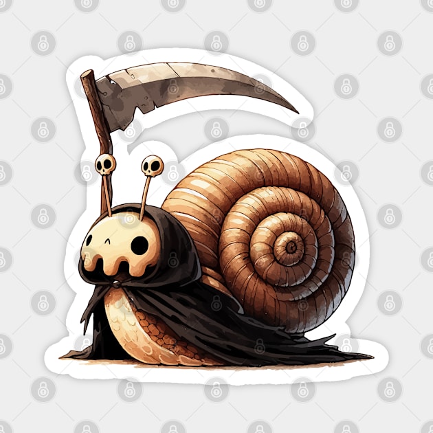 Kawaii Death Snail Grim Reaper Magnet by TomFrontierArt