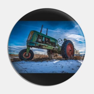 Vintage Oliver Tractor in Winter Pin