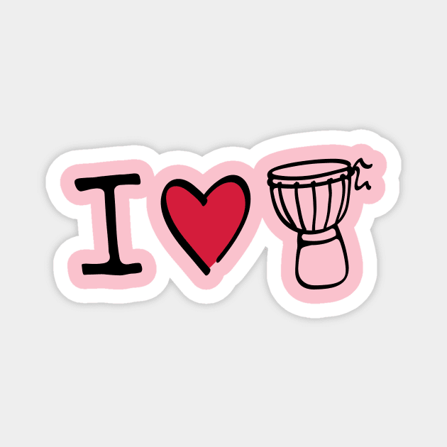 I love Djembe Drum Magnet by schlag.art