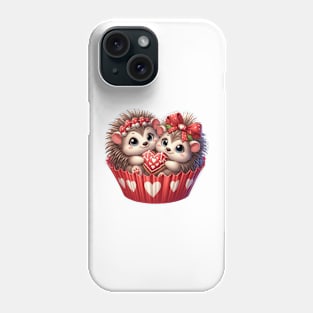 Valentine Hedgehog Couple In A Cupcake Phone Case