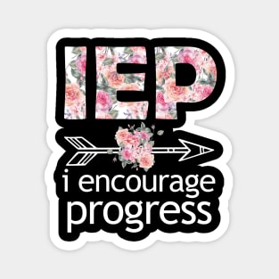 special education teacher shirt cheetah, iep i encourage progress, Flower Magnet