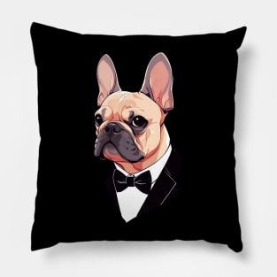 Formal Bow Tie Tan French Bulldog Pillow