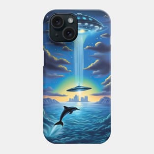 Dolphin and UFO Phone Case