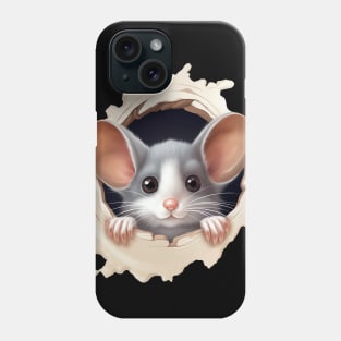 Cute Mouse Peeking Out of Hole Phone Case