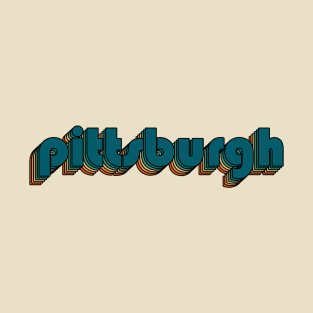 Pittsburgh // Pittsburgh Retro Rainbow Typography Style // 70s T-Shirt