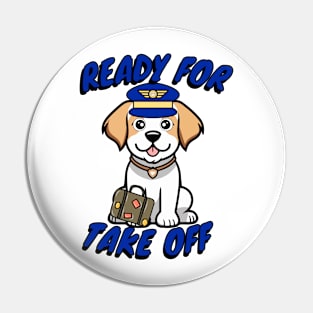 Funny Pilot Happy Dog Pin