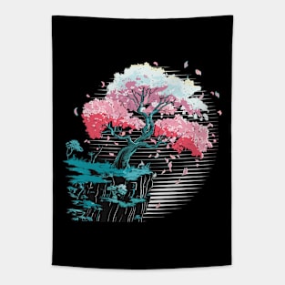 Colorful Sakura Tree #4 (Retro style) Tapestry