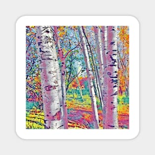 Pastel Birch Forest Magnet