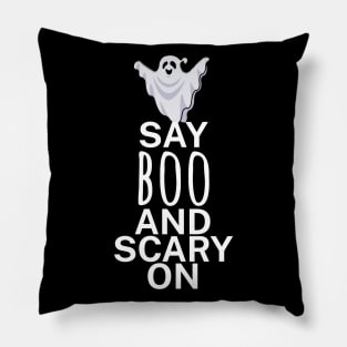 Say boo and scary on Pillow