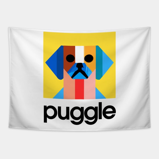 Puggle Art Dog Owner Vintage Funny Puggle Tapestry by BetterManufaktur