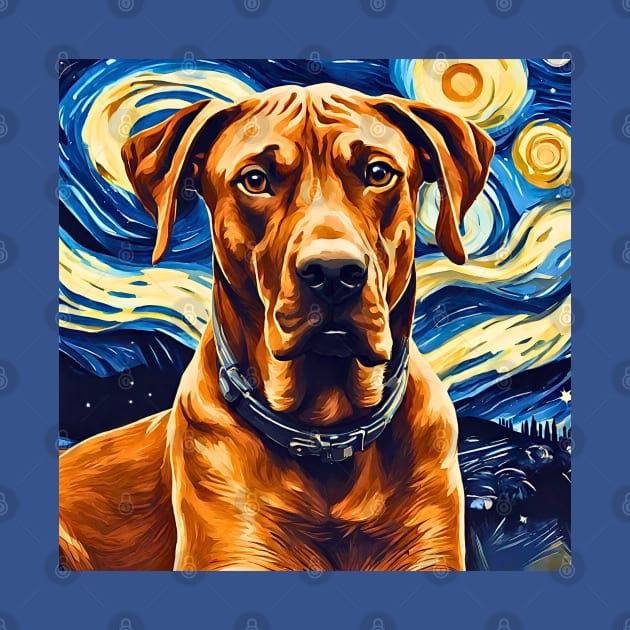 Rhodesian Ridgebacky Night by Doodle and Things